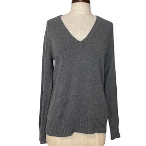 Tory Burch Gray V-Neck Sweater